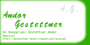 andor gestettner business card
